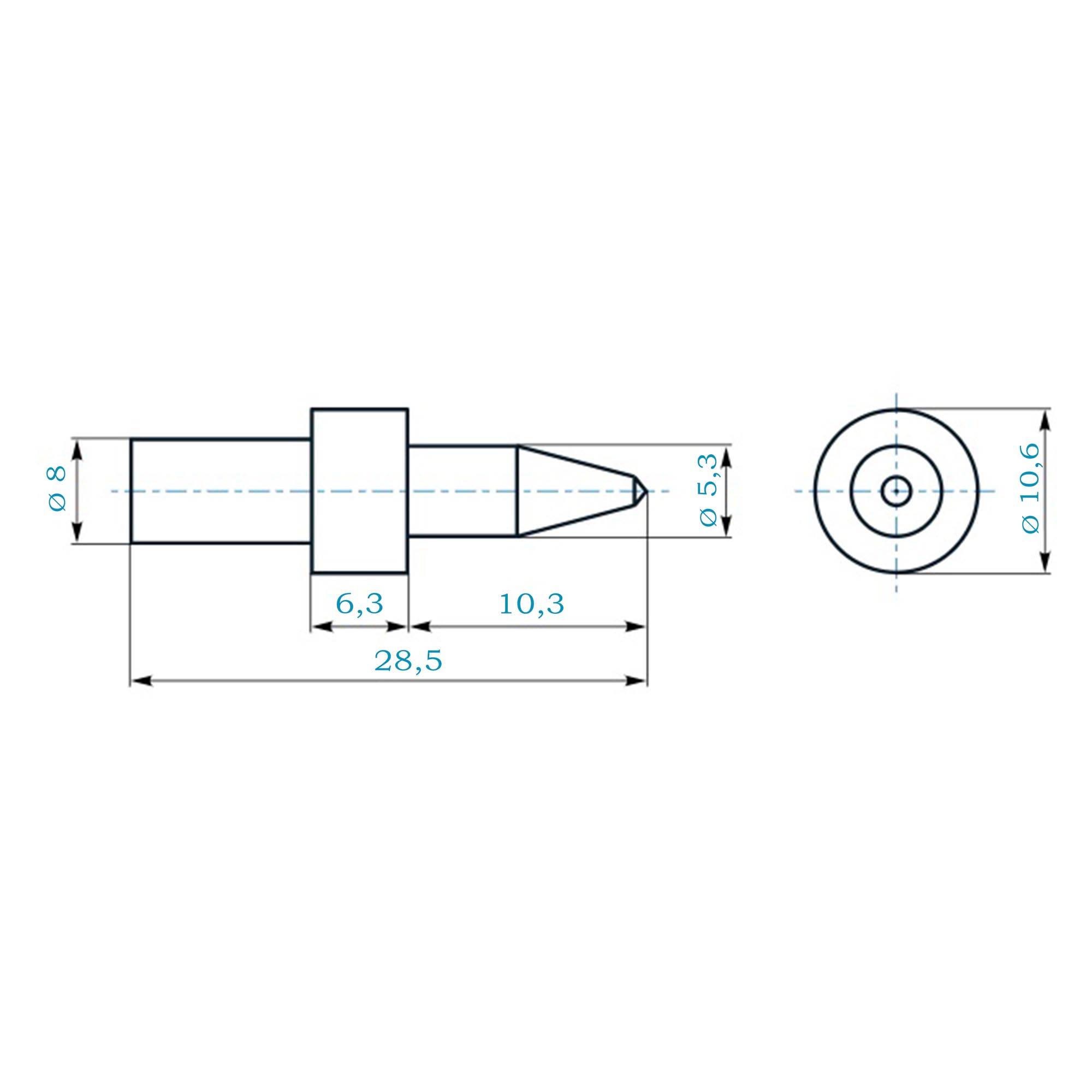 Термосверло Short-flat М6х1 до 2,0мм хв.=8мм H-Tools 3600530