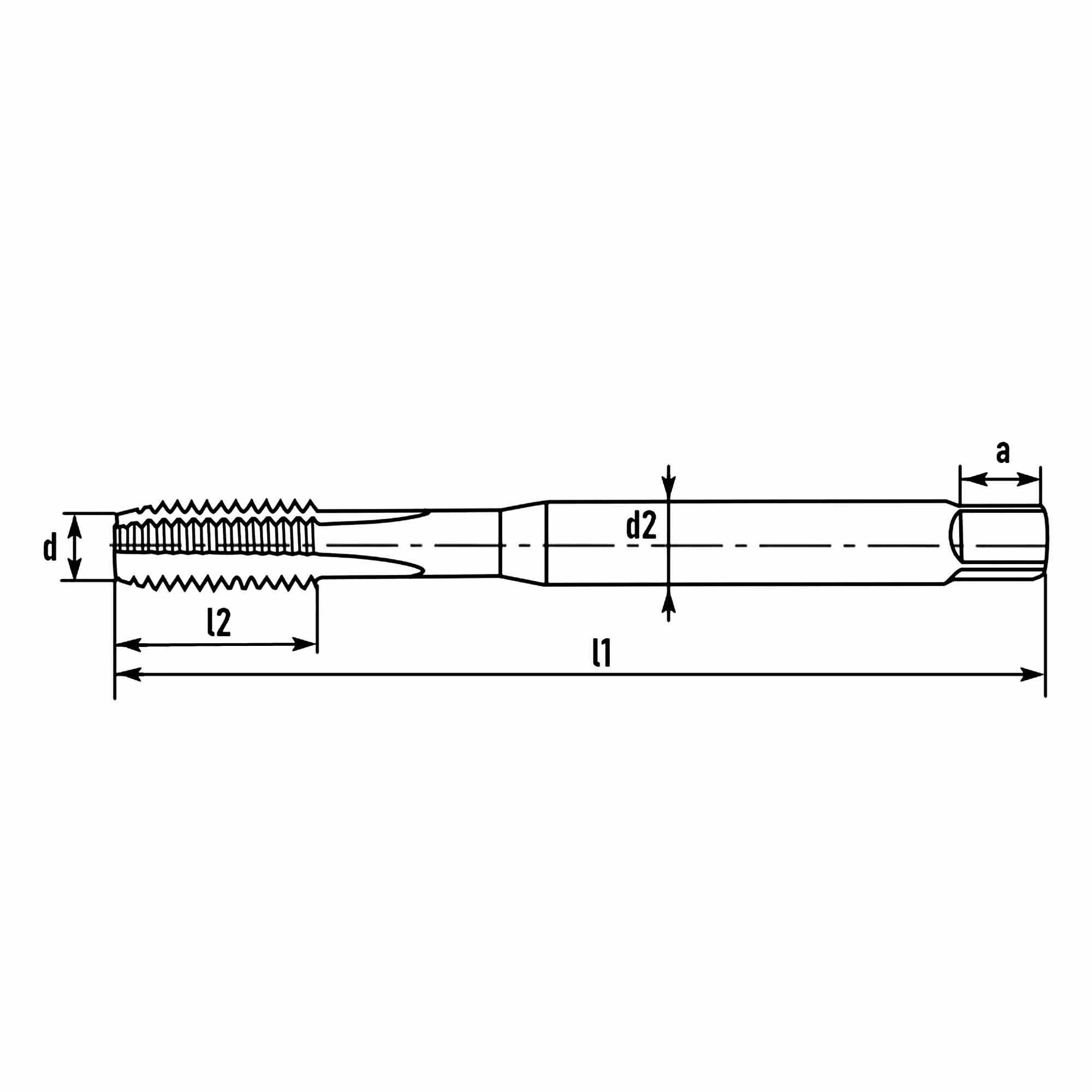 Метчик машинный H-Tools HSSE-TiN DIN371 UNC 1/4"-20 74514ETHT