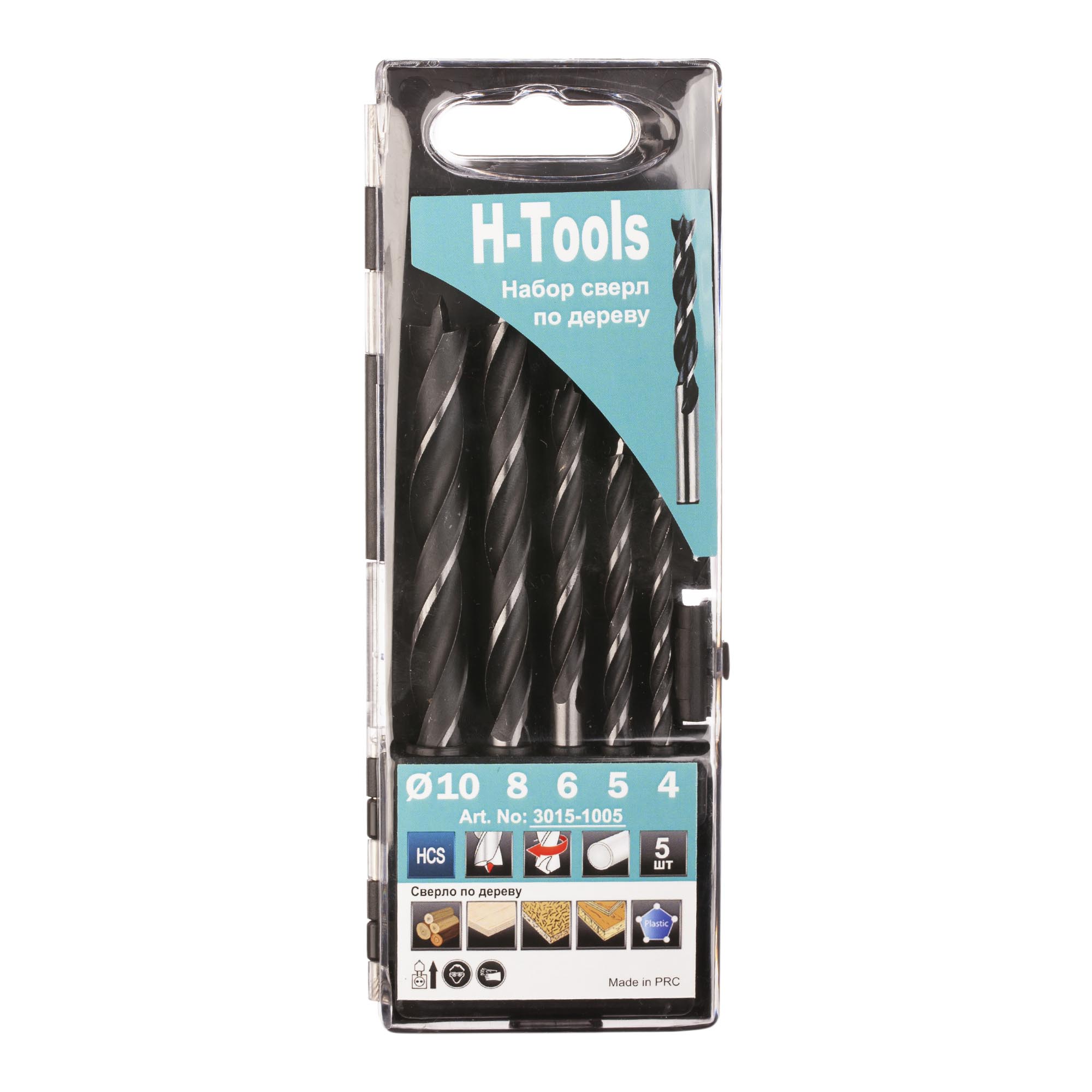 Набор сверл по дереву H-Tools 4-10мм 5шт CrV 3015-1005