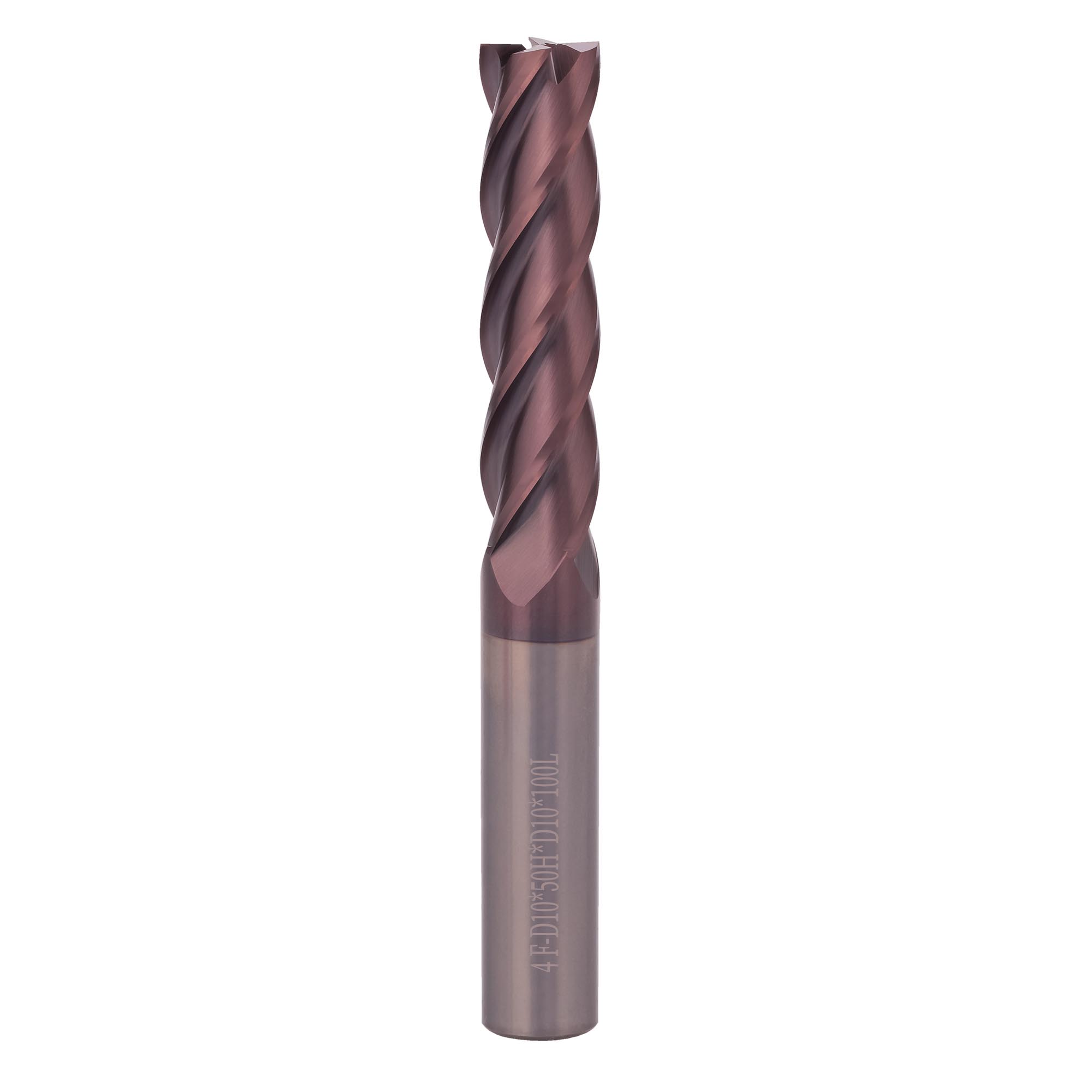 Фреза твердосплавная по металлу H-Tools 10x100/50мм d10 4z 55HRC P20 TiALN 19945-100