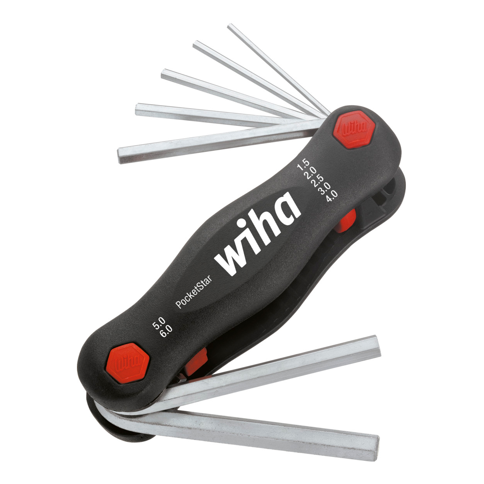 Набор шестигранников складных 1,5-6,0мм CrV 7шт PocketStar Wiha 351P 23037 (SB)