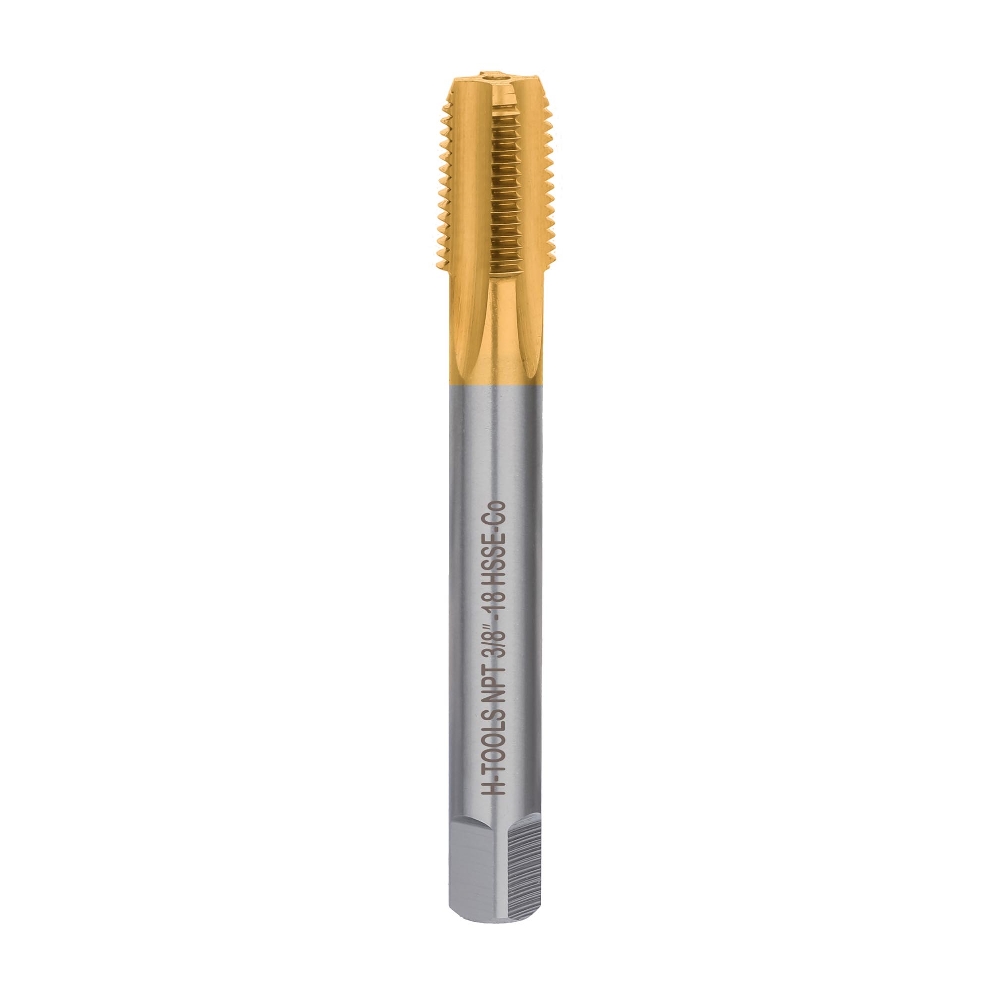 Метчик конический машинный H-Tools HSSE-TiN NPT 3/8"-18 60° 73438EHT