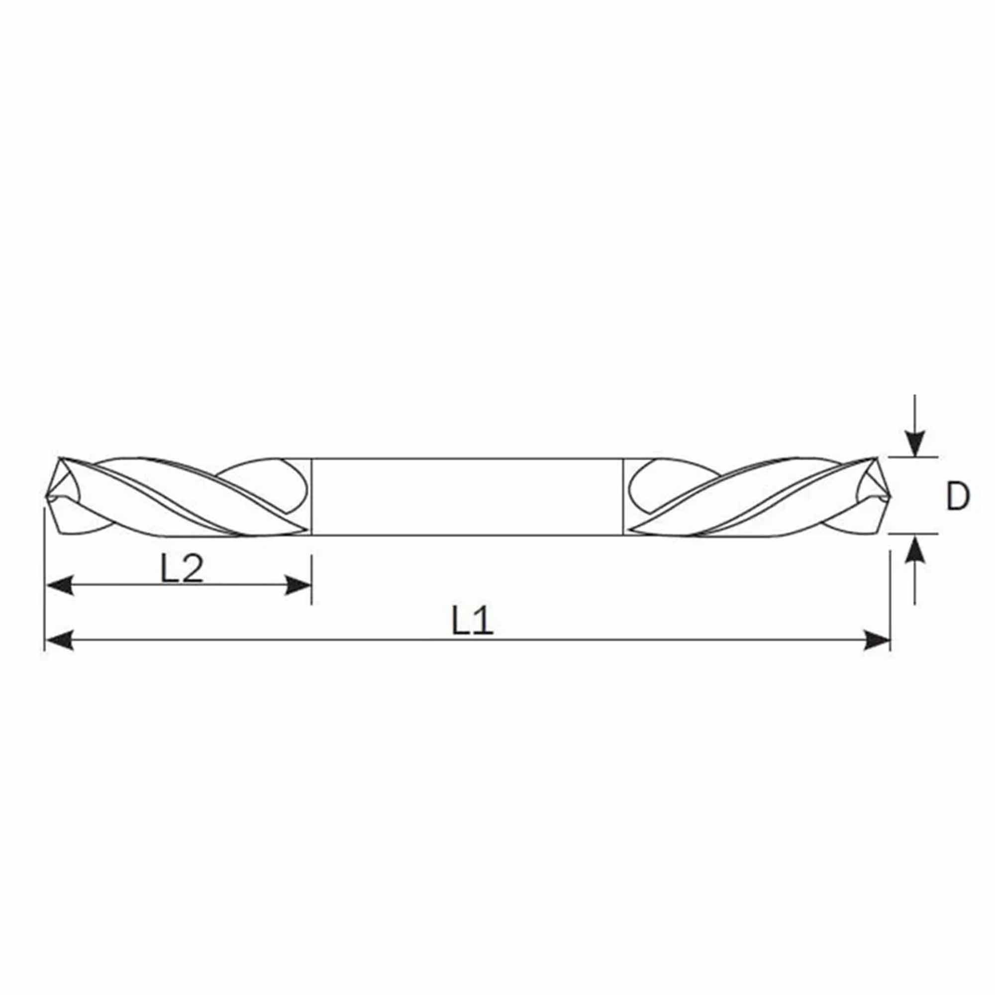 Сверло двухстороннее по металлу Ruko 2,5x43мм DIN1897 HSS-G h8 3xD 130° 252025