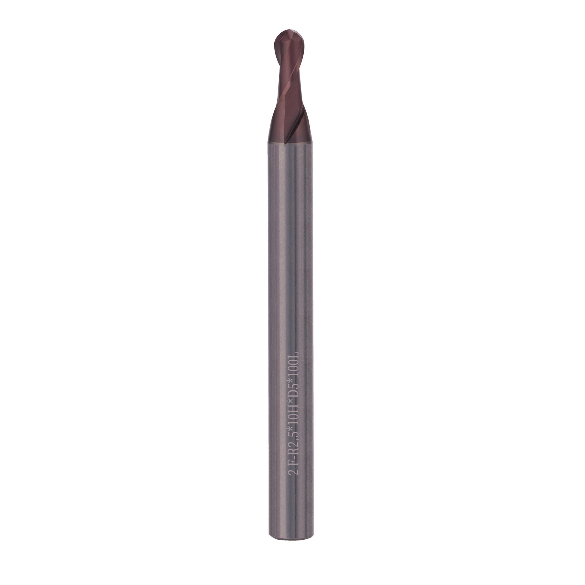 Фреза твердосплавная радиусная H-Tools 5,0x100/10мм d06 2z 55HRC P20 TiALN 19973-050