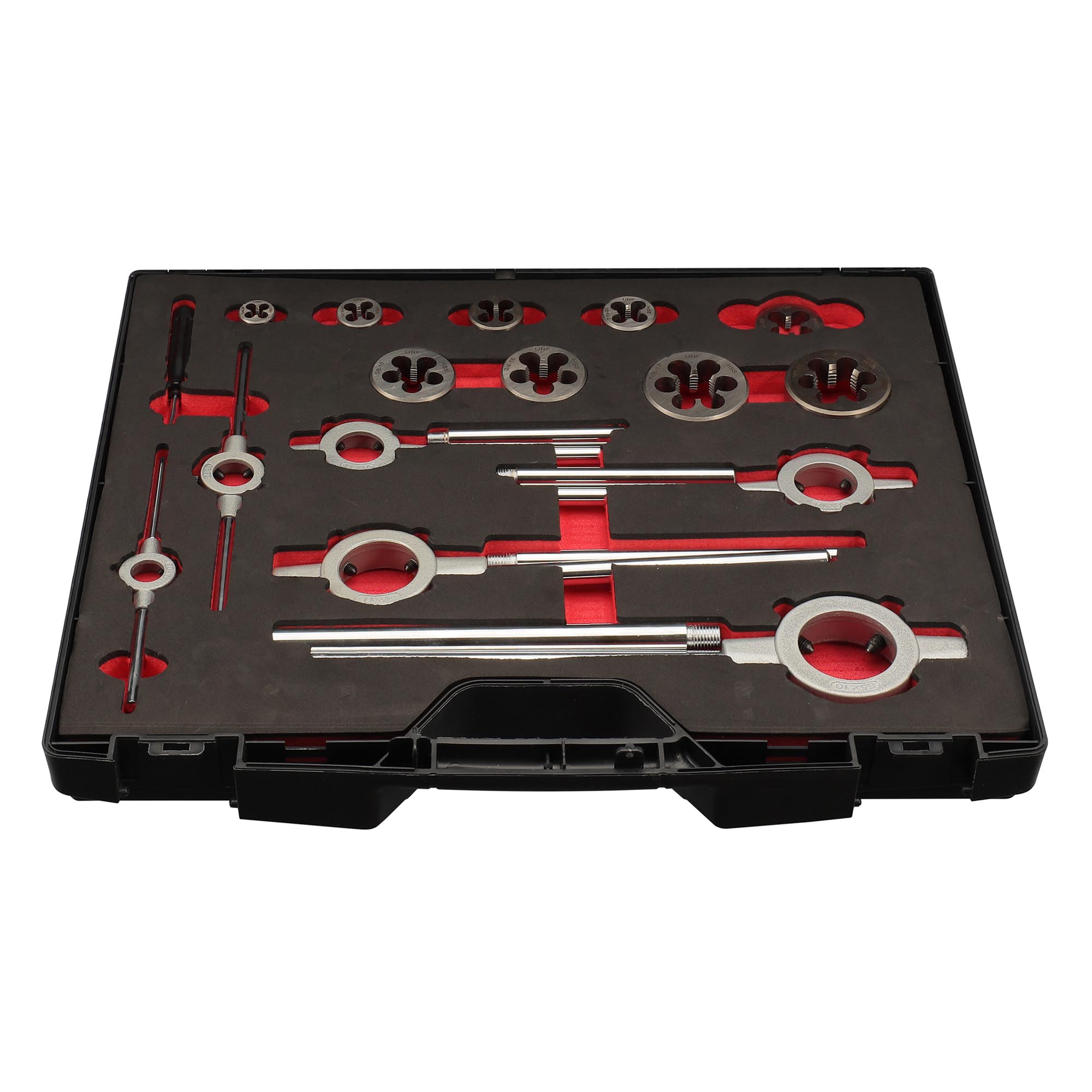 Набор метчиков и плашек H-Tools UNF 1/4"-1,0" HSS-G 37пр 245073HT