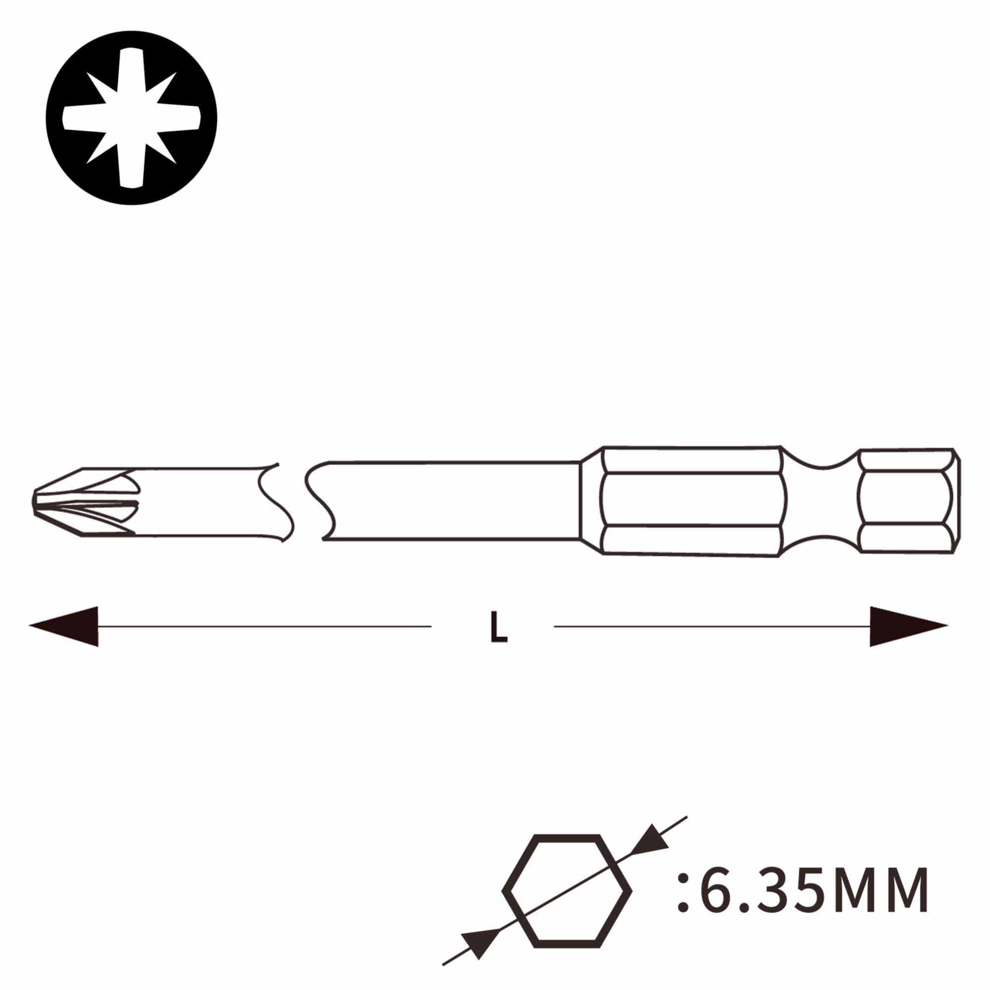 Бита Wera PZ2х50мм Torsion 855/4Z 05060010001