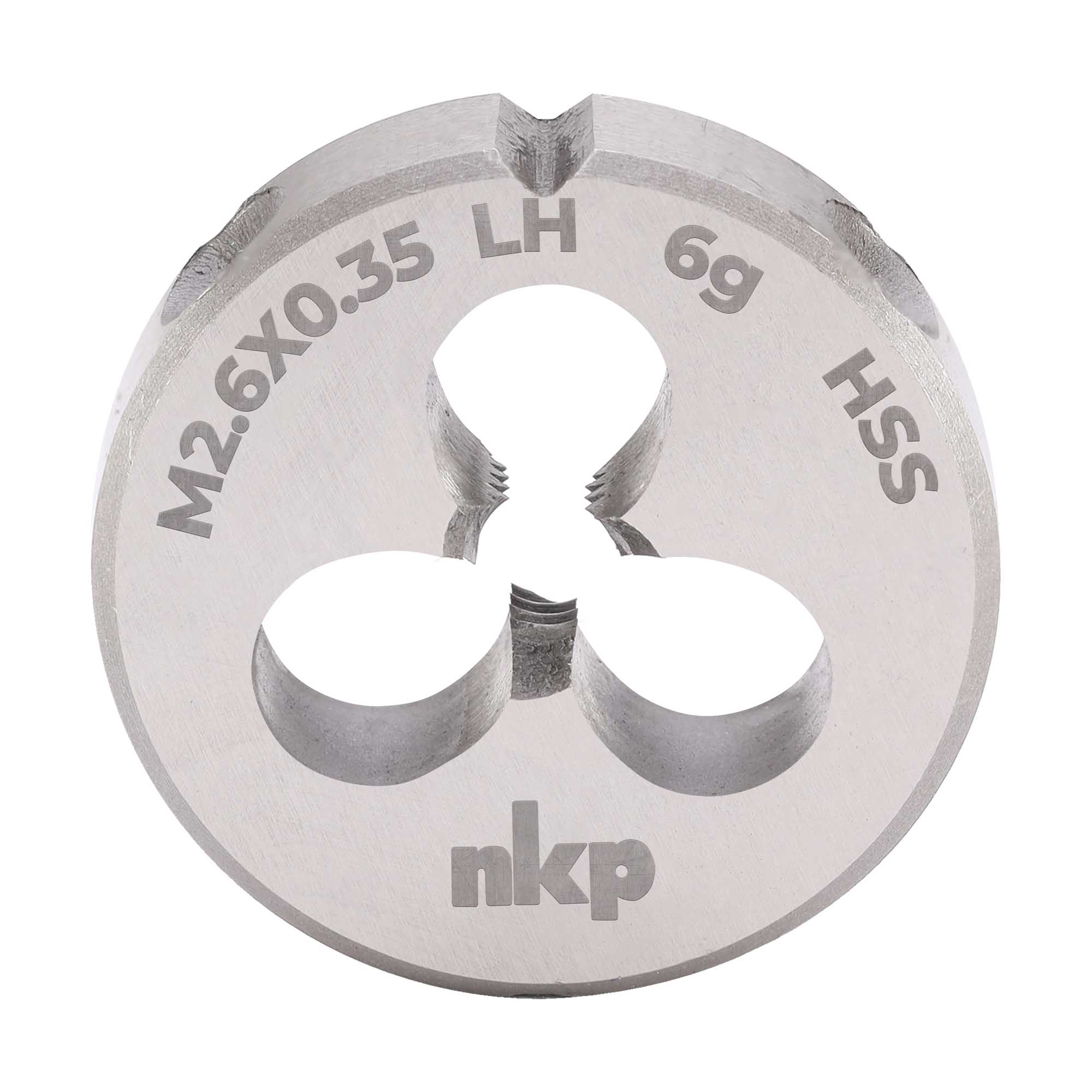 Плашка левая NKP М2,6х0,35 DINEN22568 HSS 6g 16х5мм 250027N