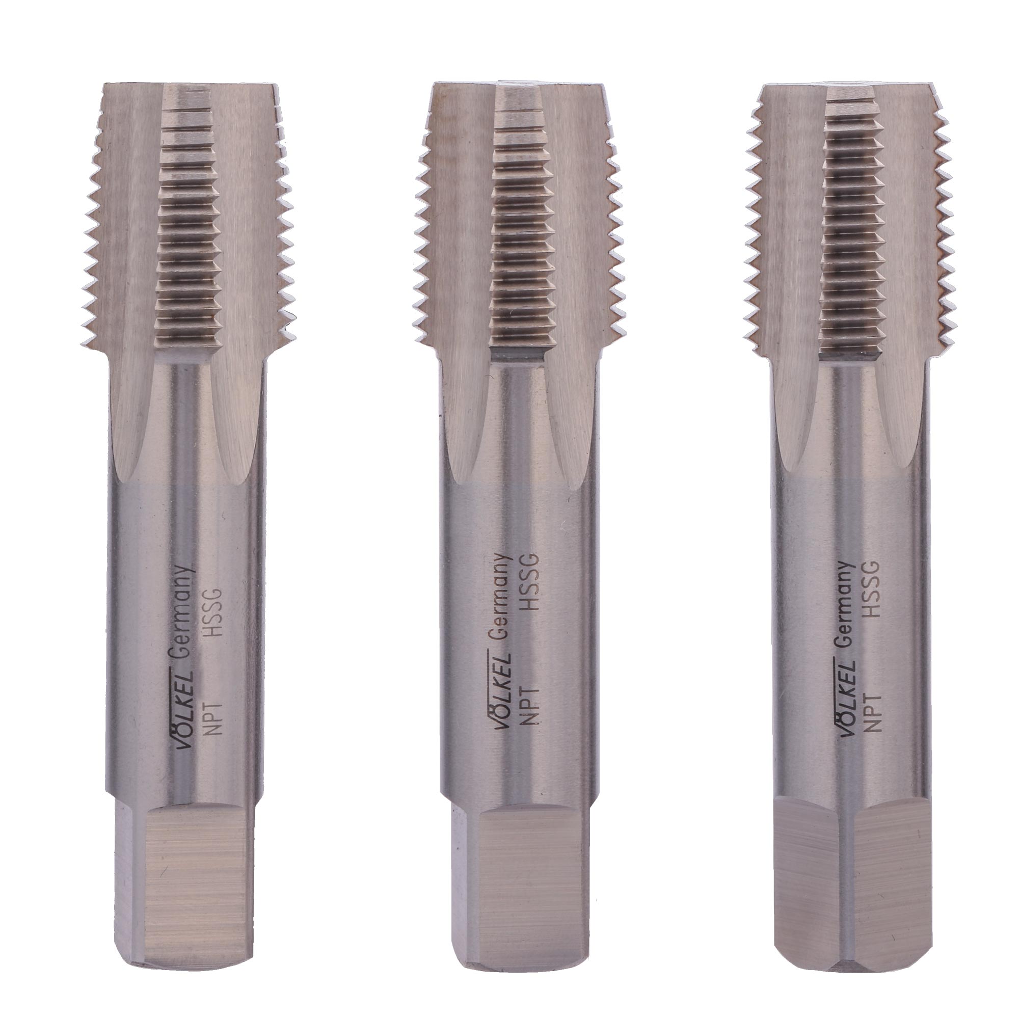 Набор метчиков 3шт Volkel HSS-G коническая резьба NPT 1/8"-27 88412S3