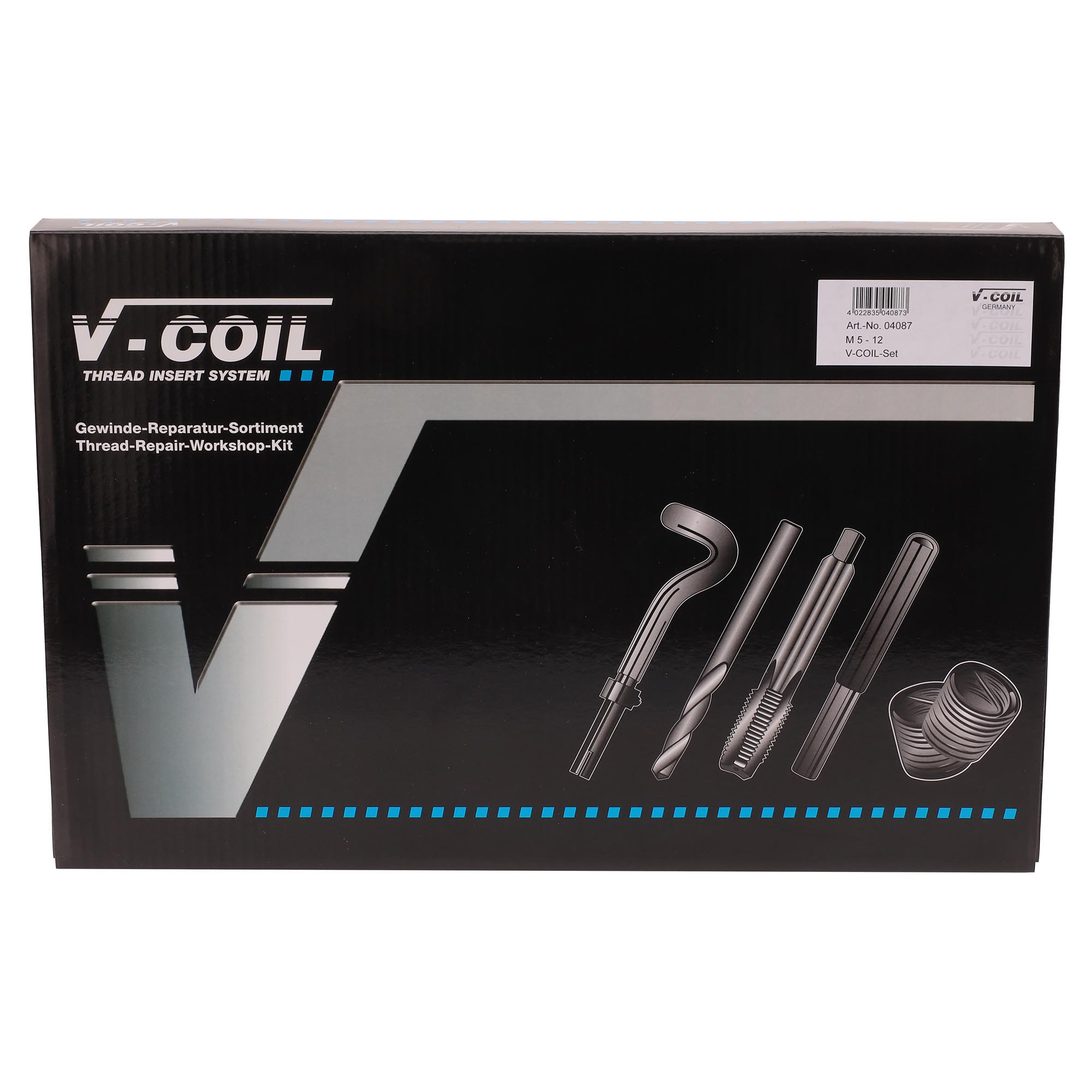 Набор для восстановления резьбы VC87 М5-М12 130пр V-Coil Machine Volkel 04087