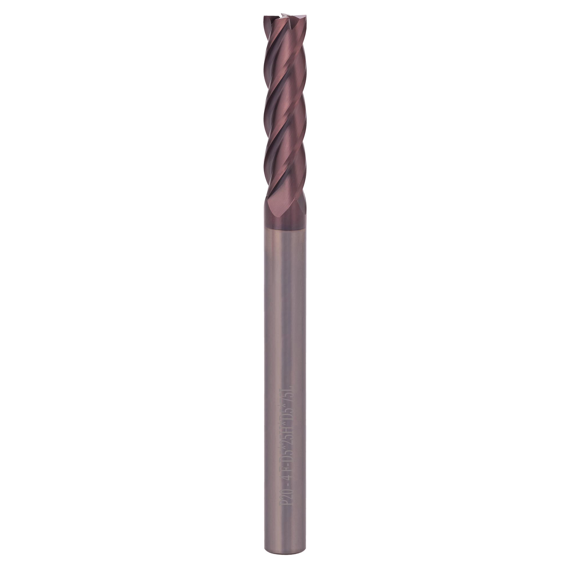 Фреза твердосплавная по металлу H-Tools 5,0x75/25мм d05 4z 55HRC P20 TiALN 19943-050-d05