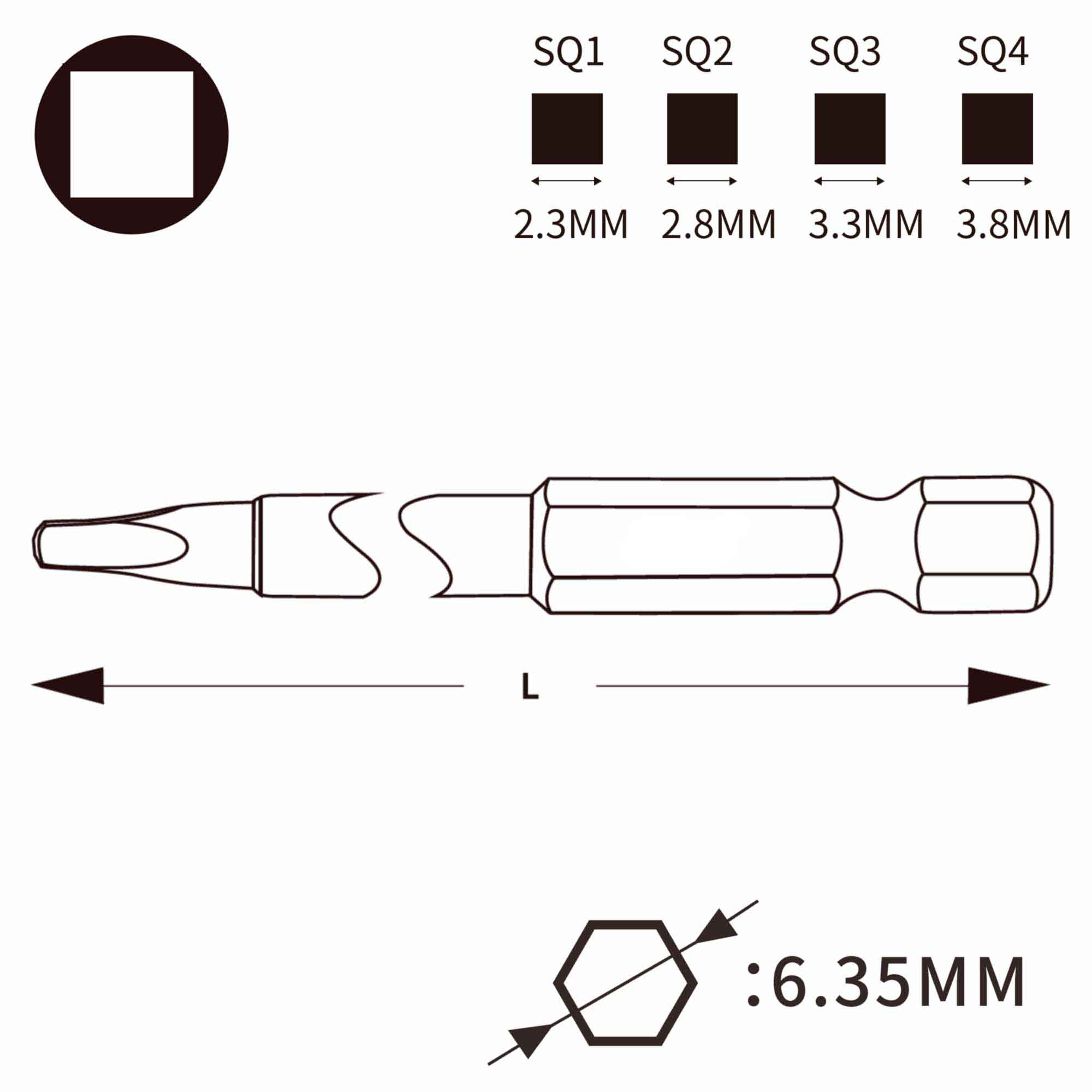 Бита 4-гранная Robertson №1(2,3мм) х50мм Professional Wiha 7048Z 06637