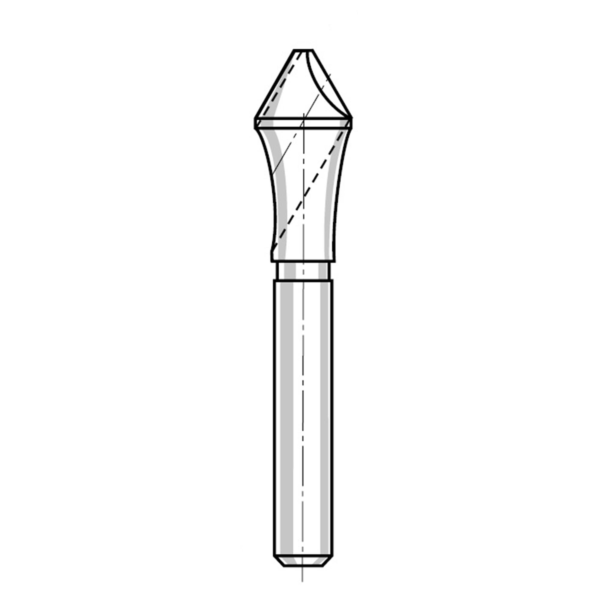Зенковка полая с отверстием Bucovice 60° 10,0мм 2/5 HSS 1z d6мм 842005