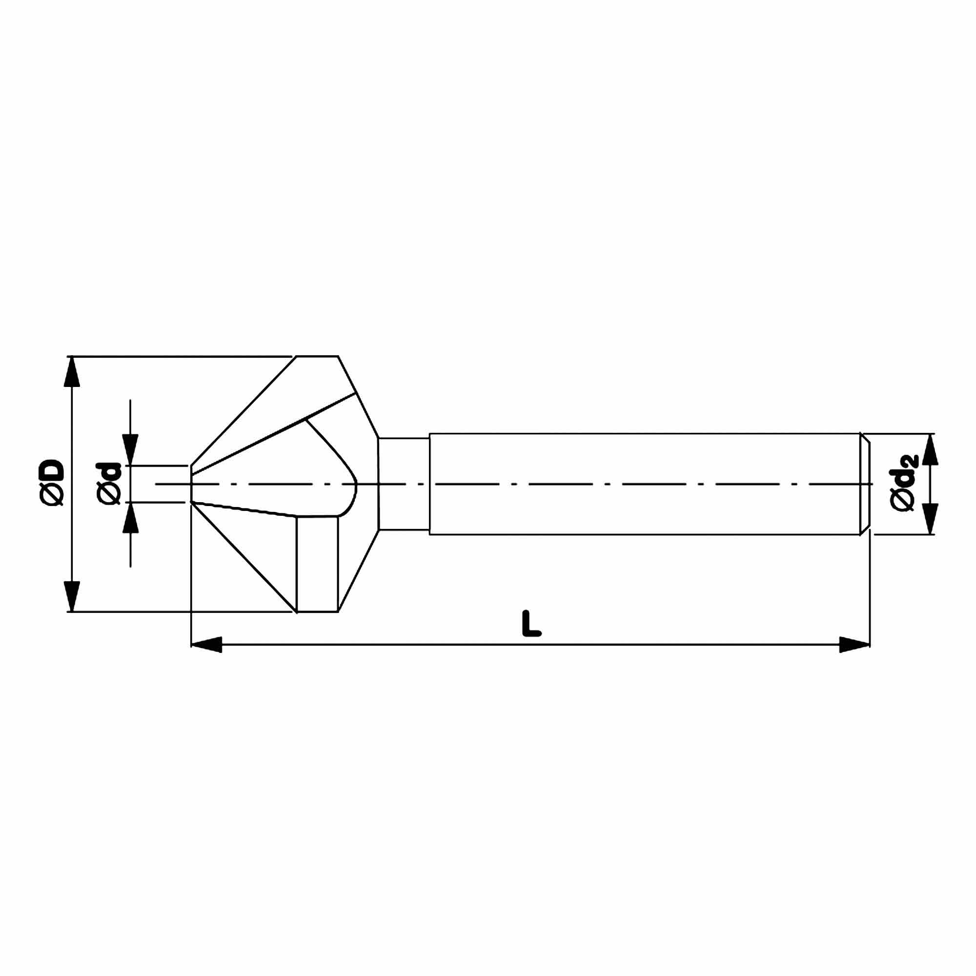 Зенковка по металлу H-Tools 90° 8,0мм HSSE-Co5 745080EHT