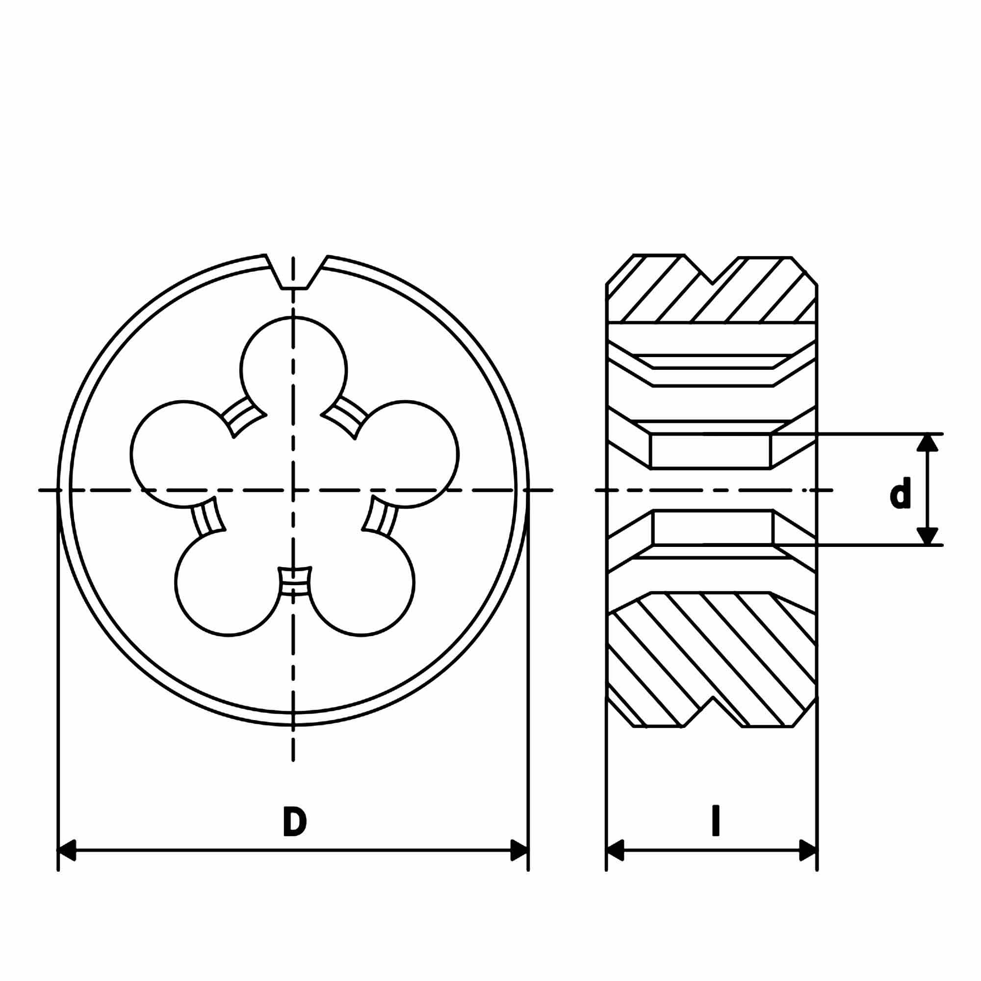 Плашка H-Tools М5х0,8 CrV DIN EN 22568 6g 20х7мм 210050HT