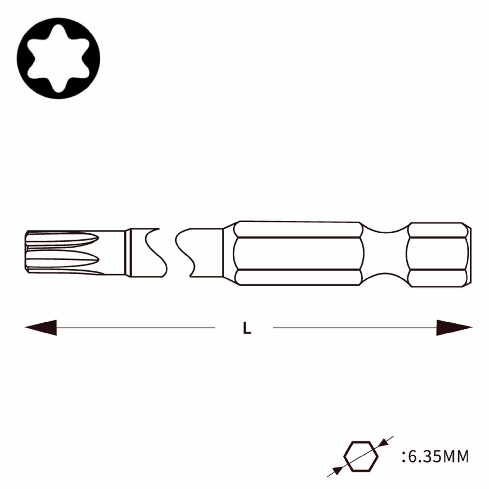 Бита T40х110мм TORX Professional Wiha 7045Z 33931