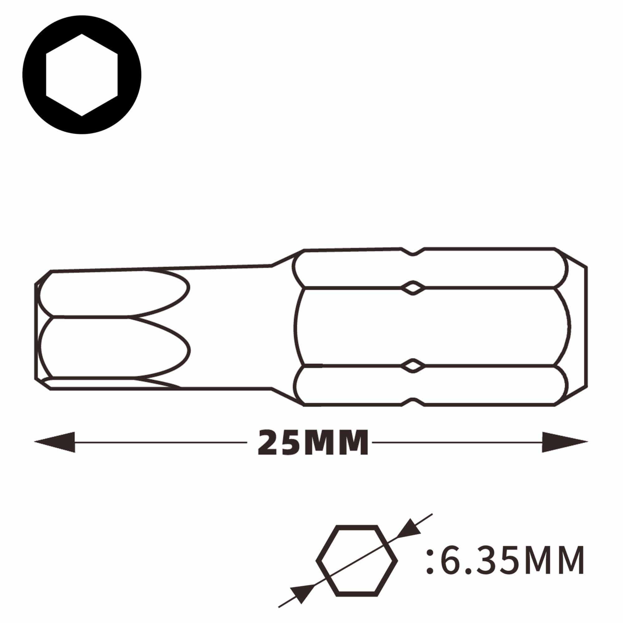 Бита шестигранная HEX 6,0 х25мм Standart Wiha 7013Z 01708 (K)