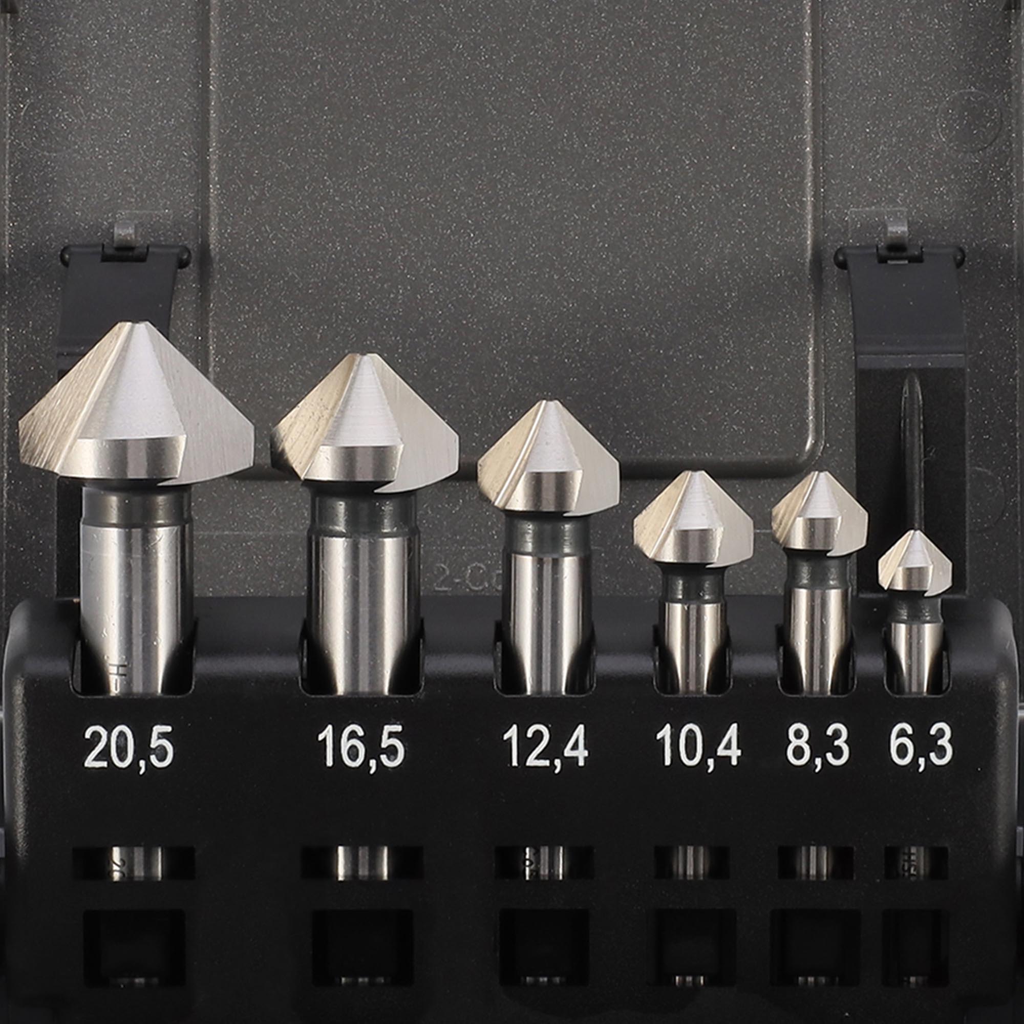 Набор зенковок H-Tools 90° 6,3-20,5мм HSSE-Co5 3z 6шт 745806EHT