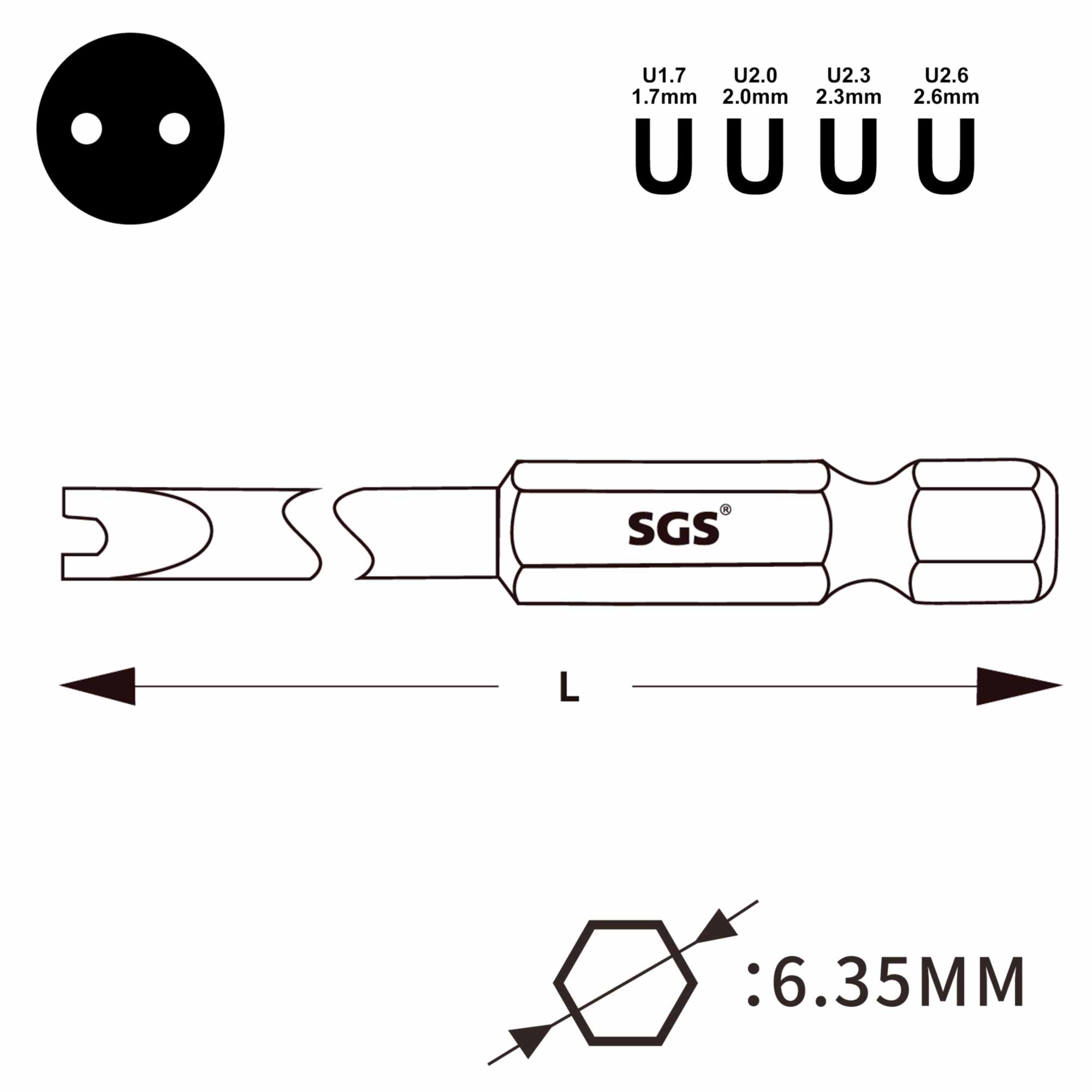 Бита SGS Spanner SP1,7х50мм S2 1шт 6350-U1.7