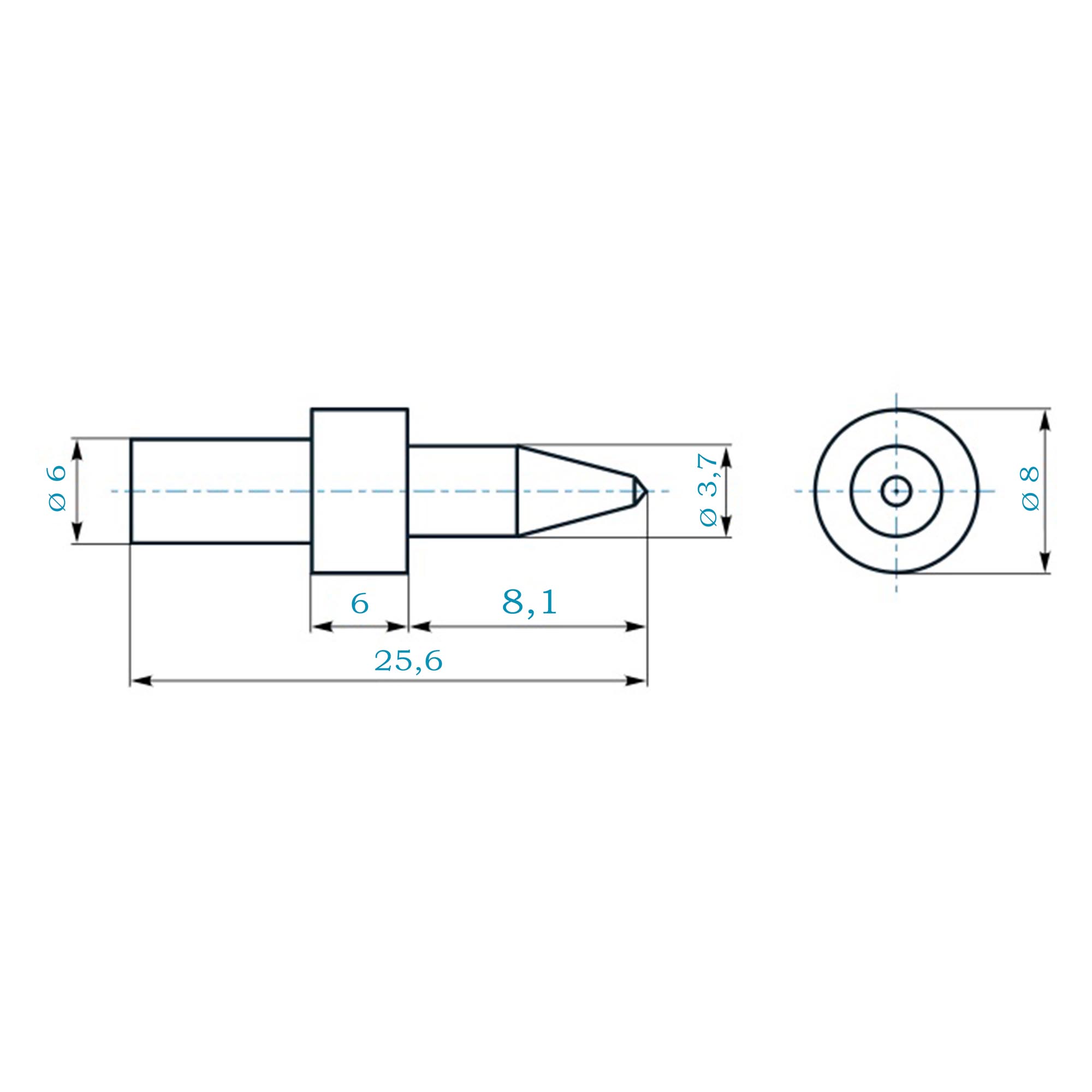 Термосверло Short-flat М4х0,7 до 1,5мм хв.=6мм H-Tools 3600370