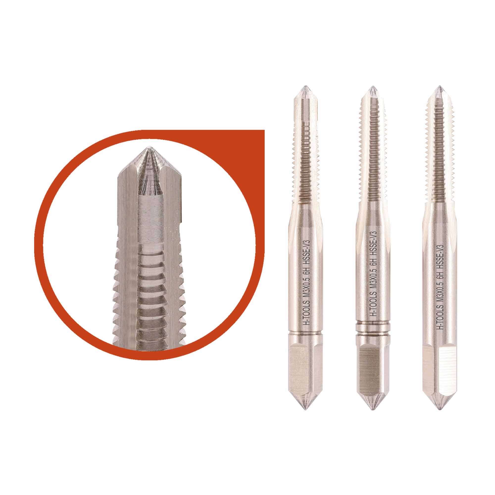 Набор метчиков 3шт H-Tools М3х0,5 HSSEV3 DIN352 6h 113130HT