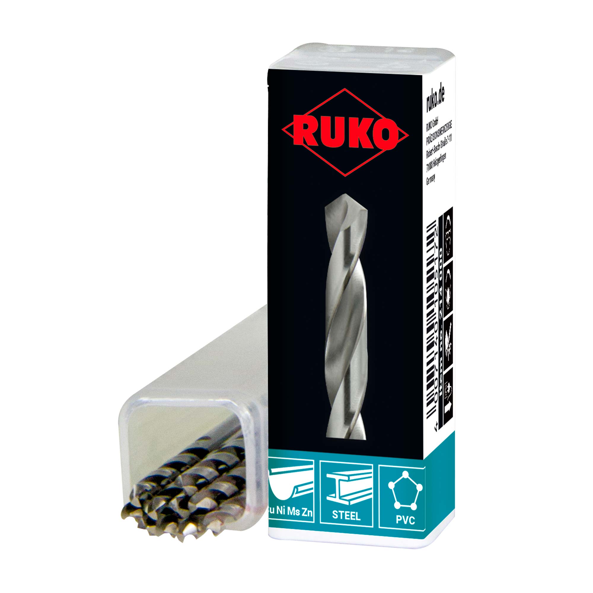 Сверло по металлу Ruko 2,4x57/30мм DIN338 HSS-G h8 5xD 118° 214024