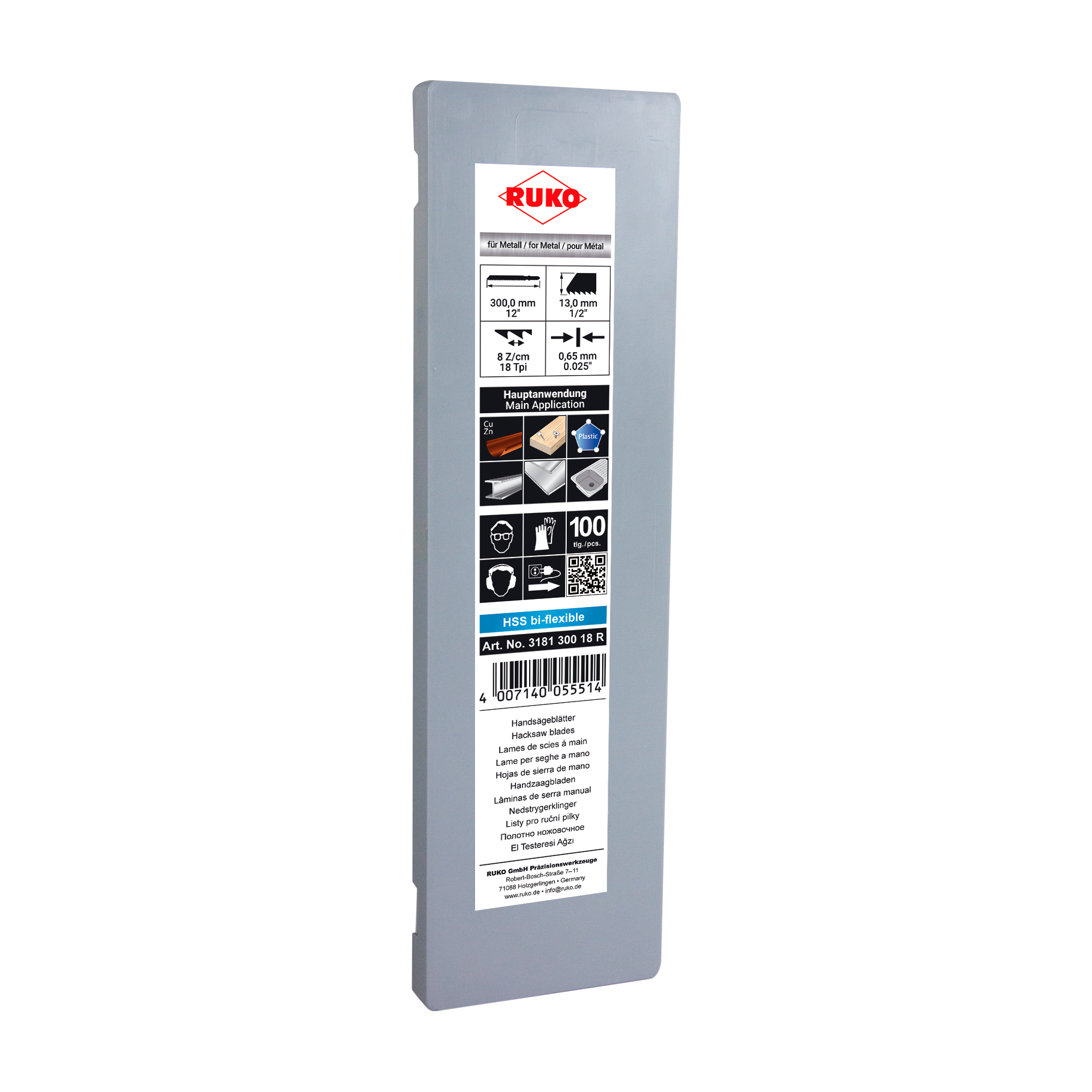 Полотно по металлу Ruko HSS Bi-flexble 300мм 32z 318130032R