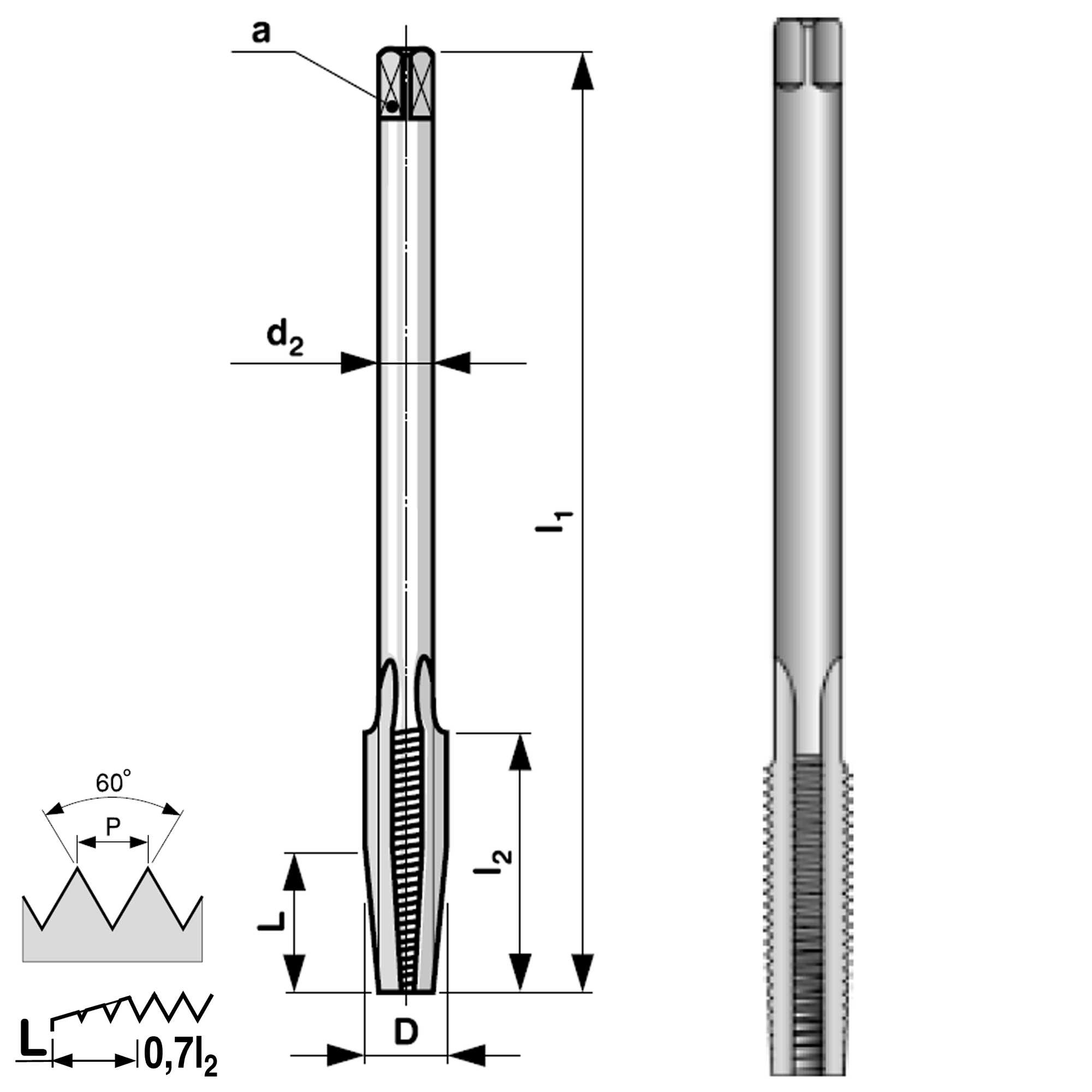 Метчик гаечный Bucovice Tools HSS PN8/3070 2n метрическая резьба М12х1,0 148123